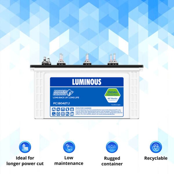 LUMINOUS  TUBULAR BATTERY - BED TYPE - PC 18042 TJ -150Ah - Image 2