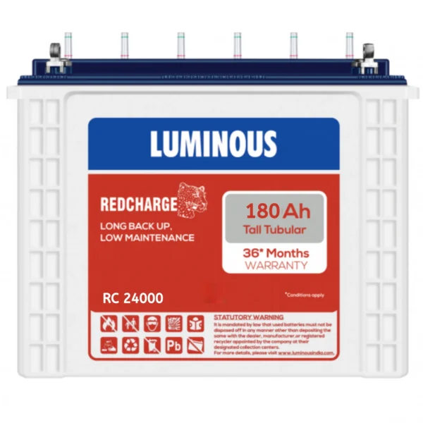 LUMINOUS  TUBULAR BATTERY - TALL TYPE - RC24000 - 180Ah